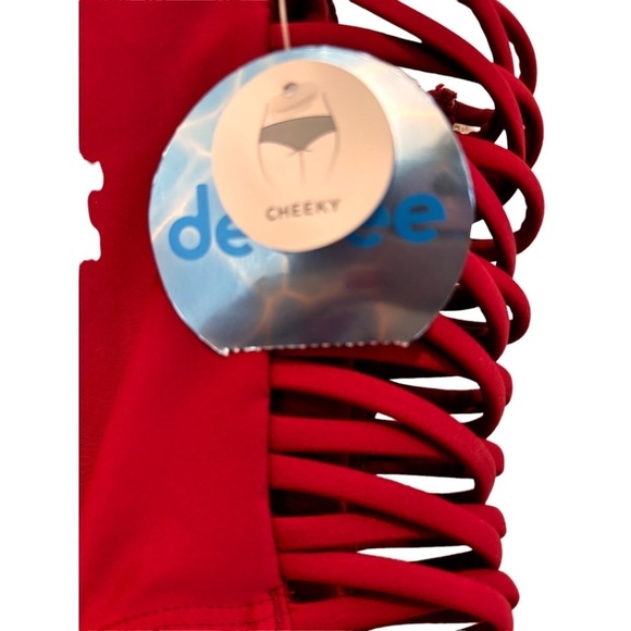 Decree High-Rise Cheeky Scrappy Side Swim Suit Bottoms Wild Fuchsia Size 2X NWT - Picture 3 of 4